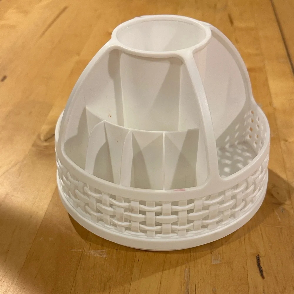 White Plastic Rotating Organizer